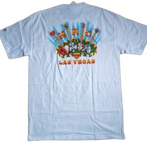 Vintage NWT Hard Rock Cafe Las Vegas Poker Guitar T Shirt White Men’s Medium